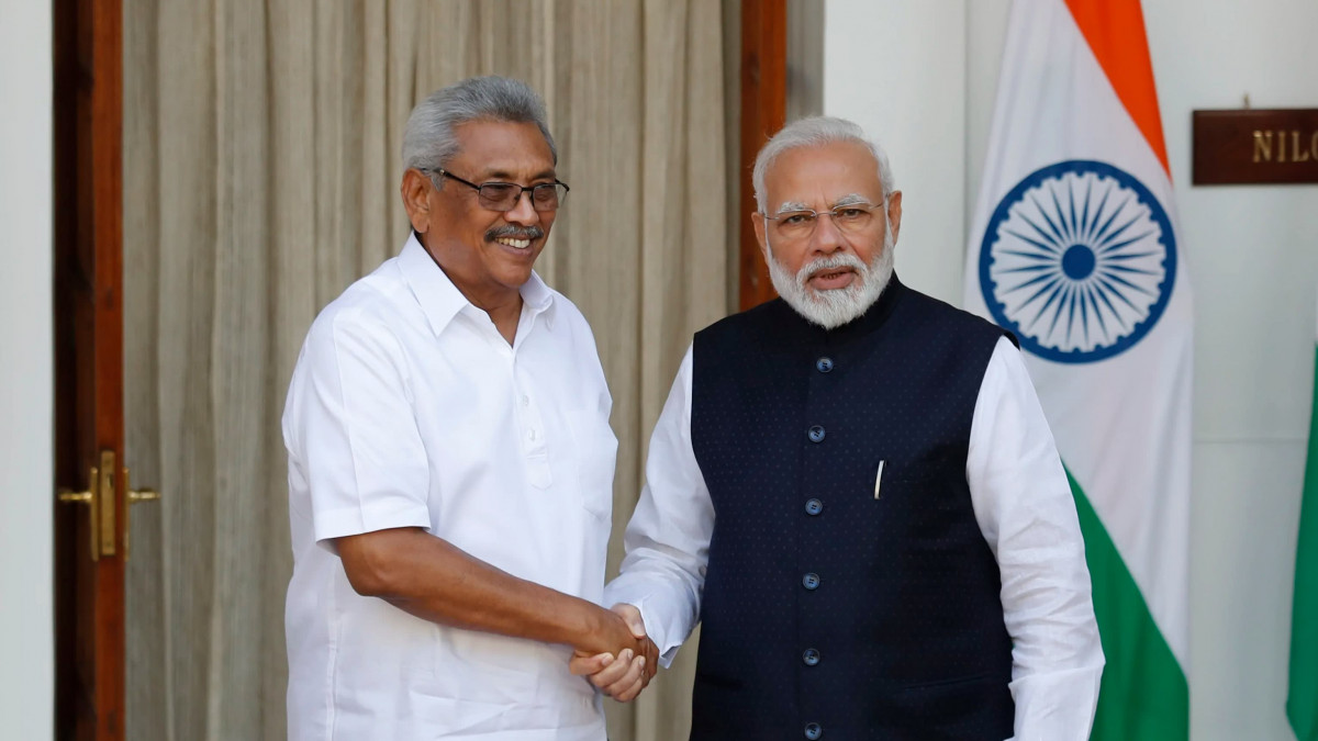 ލަންކާގެ ރައީސް ގޯޓާބެއާއި އިންޑިއާގެ ބޮޑު ވަޒީރު ނަރެންދްރަ މޯދީ