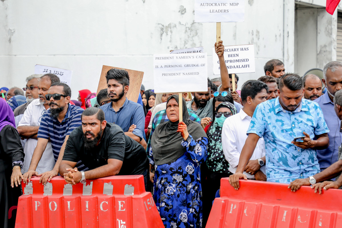 ކުރީގެ ރައީސް ޔާމިން ޝަރީއަތައް ހާޒިރުކުރުން -- ފޮޓޯ : ޔޫސުފް ސޮފްވާން