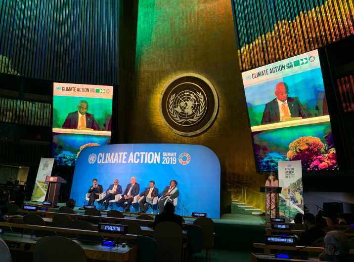 President Ibrahim Mohamed Solih speaks at the Climate Action Summit 2019