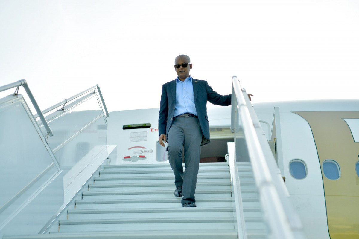 File photo; President Ibrahim Mohamed Solih returns from a trip abroad