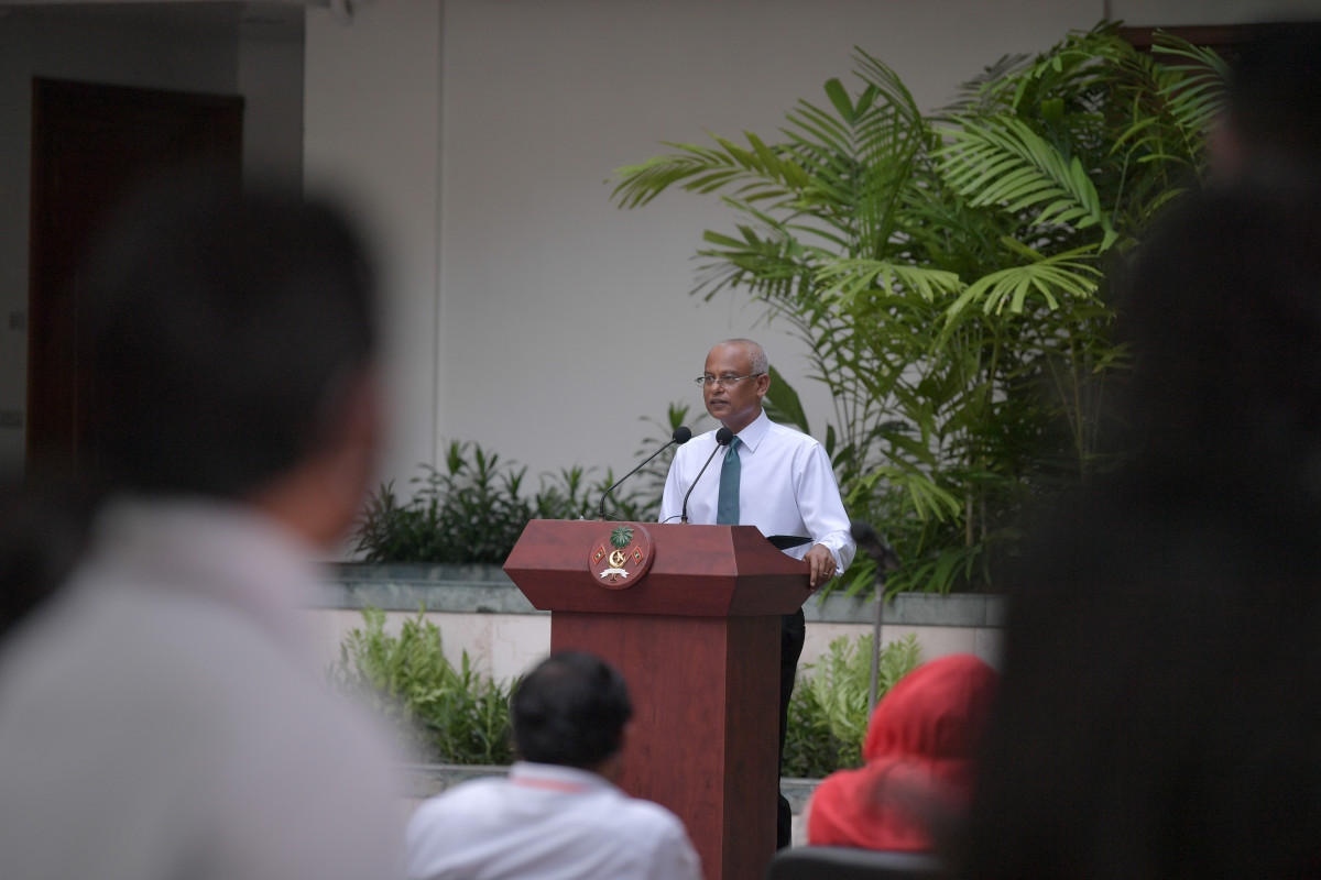 ރައީސުލްޖުމްހޫރިއްޔާ ބޭއްވެވި ނޫސްވެރިންގެ ބައްދަލުވުމުގެ ތެރެއިން -- ފޮޓޯ: ރައީސް އޮފީސް